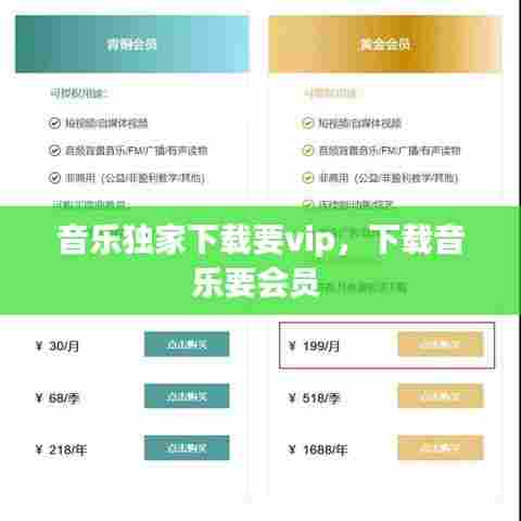音乐独家下载要vip，下载音乐要会员 