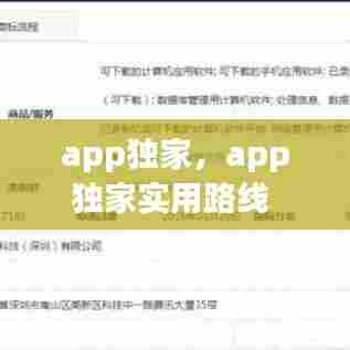 app独家，app独家实用路线 