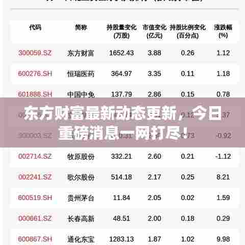 东方财富最新动态更新，今日重磅消息一网打尽！