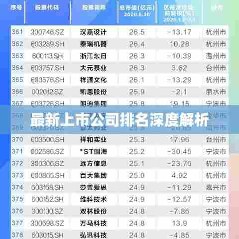 最新上市公司排名深度解析