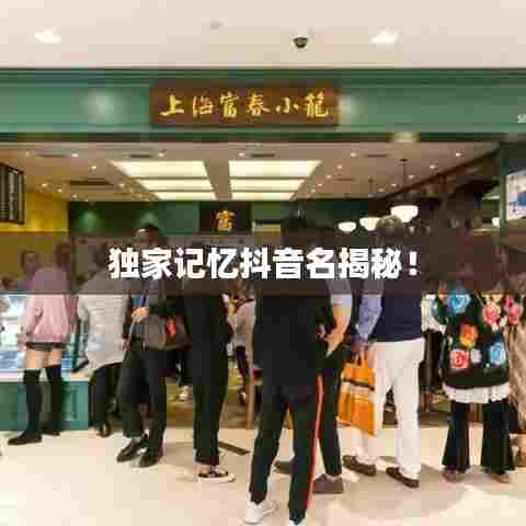独家记忆抖音名揭秘！
