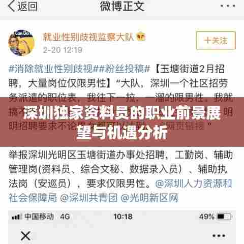 深圳独家资料员的职业前景展望与机遇分析