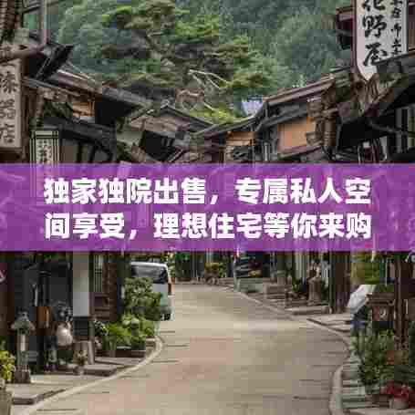 独家独院出售，专属私人空间享受，理想住宅等你来购