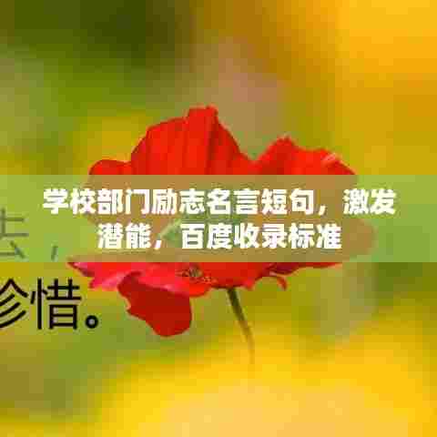 学校部门励志名言短句，激发潜能，百度收录标准