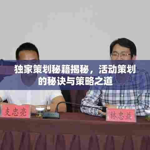 独家策划秘籍揭秘，活动策划的秘诀与策略之道