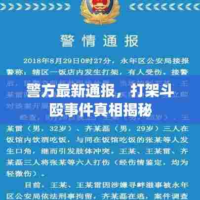 警方最新通报，打架斗殴事件真相揭秘