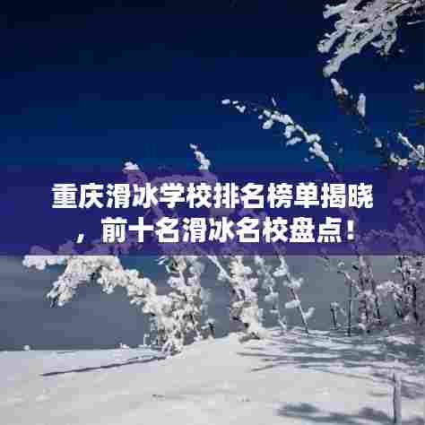 重庆滑冰学校排名榜单揭晓，前十名滑冰名校盘点！