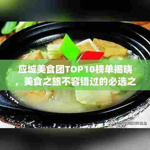 应城美食团TOP10榜单揭晓，美食之旅不容错过的必选之地